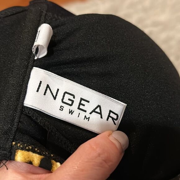 Ingear‎ women’s cheetah print tan and black swimsuit top size small - Picture 4 of 6